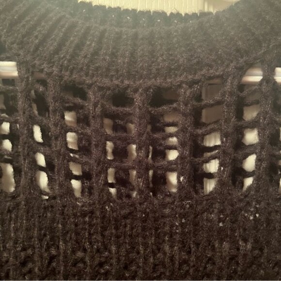 Open Knit Hollow Long Sweater Dress - Picture 11 of 12